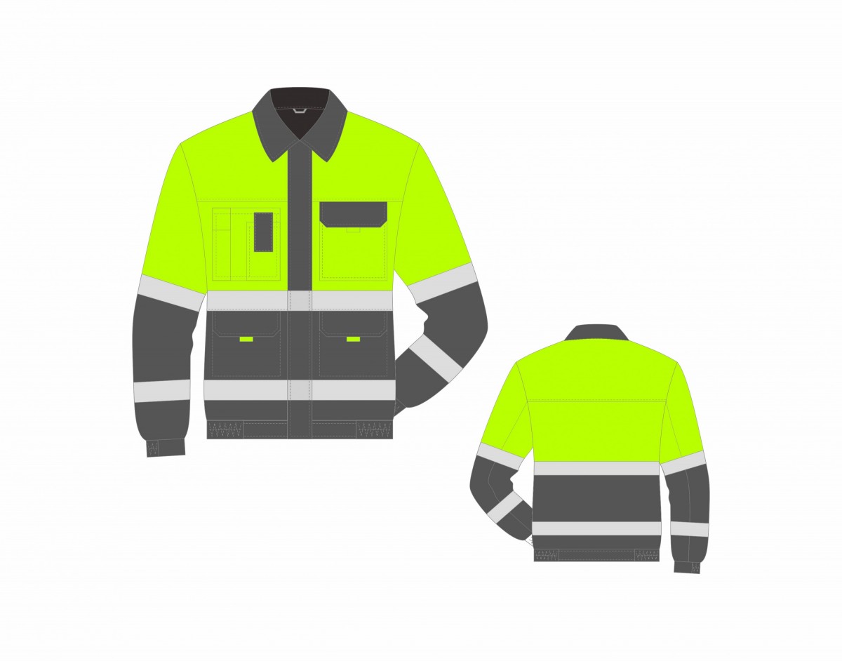 Куртка сигнальная мужская  СоЗМи, часть костюма, (тех. служба,жл. серый)  